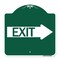 Signmission Designer Series Sign Exit W/ Right Arrow, Green & White Aluminum Sign, 18" H, 18" L, GW-1818-24606 A-DES-GW-1818-24606 - alternate 1